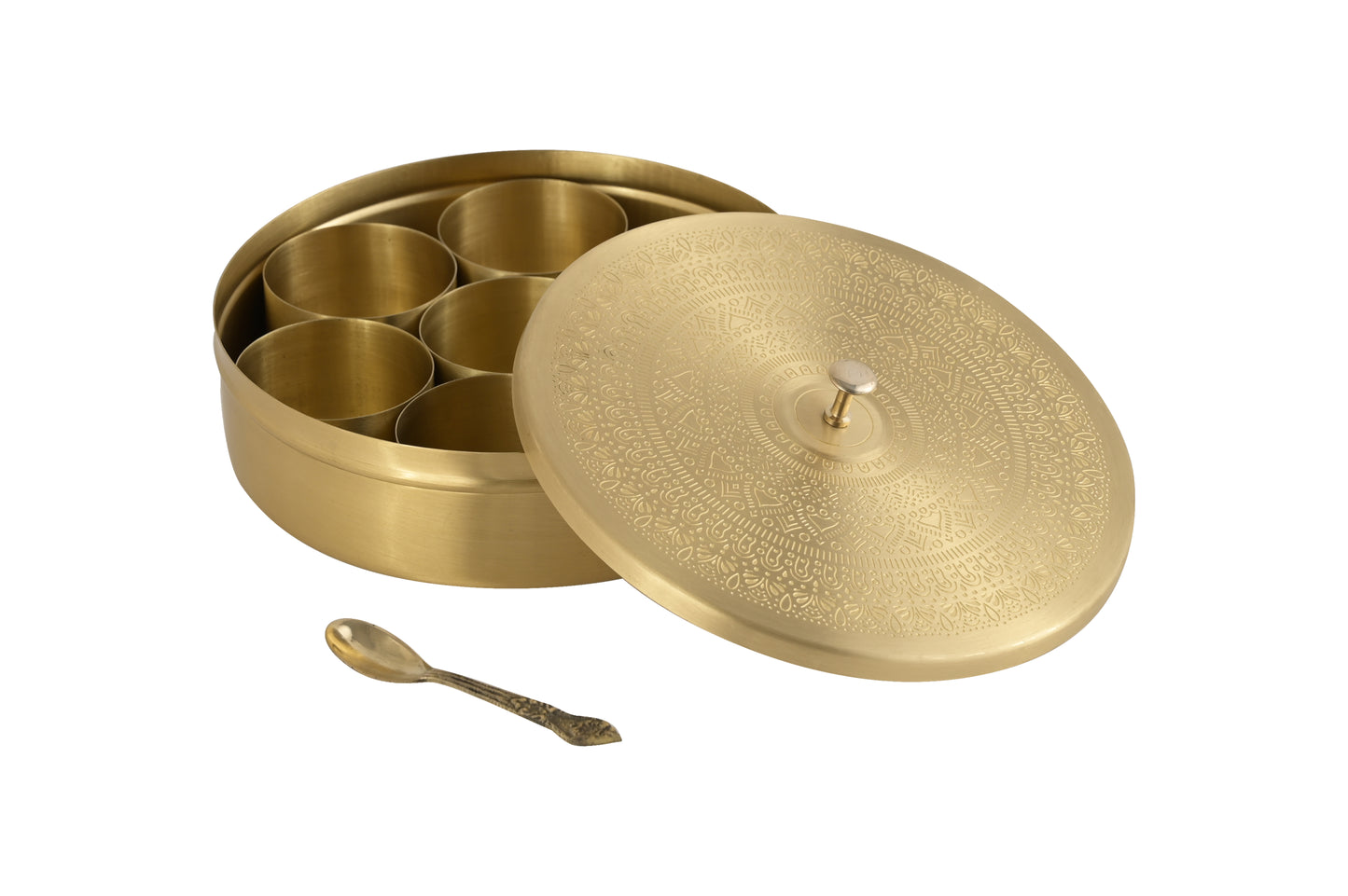 Brass Spice Box - Rangoli