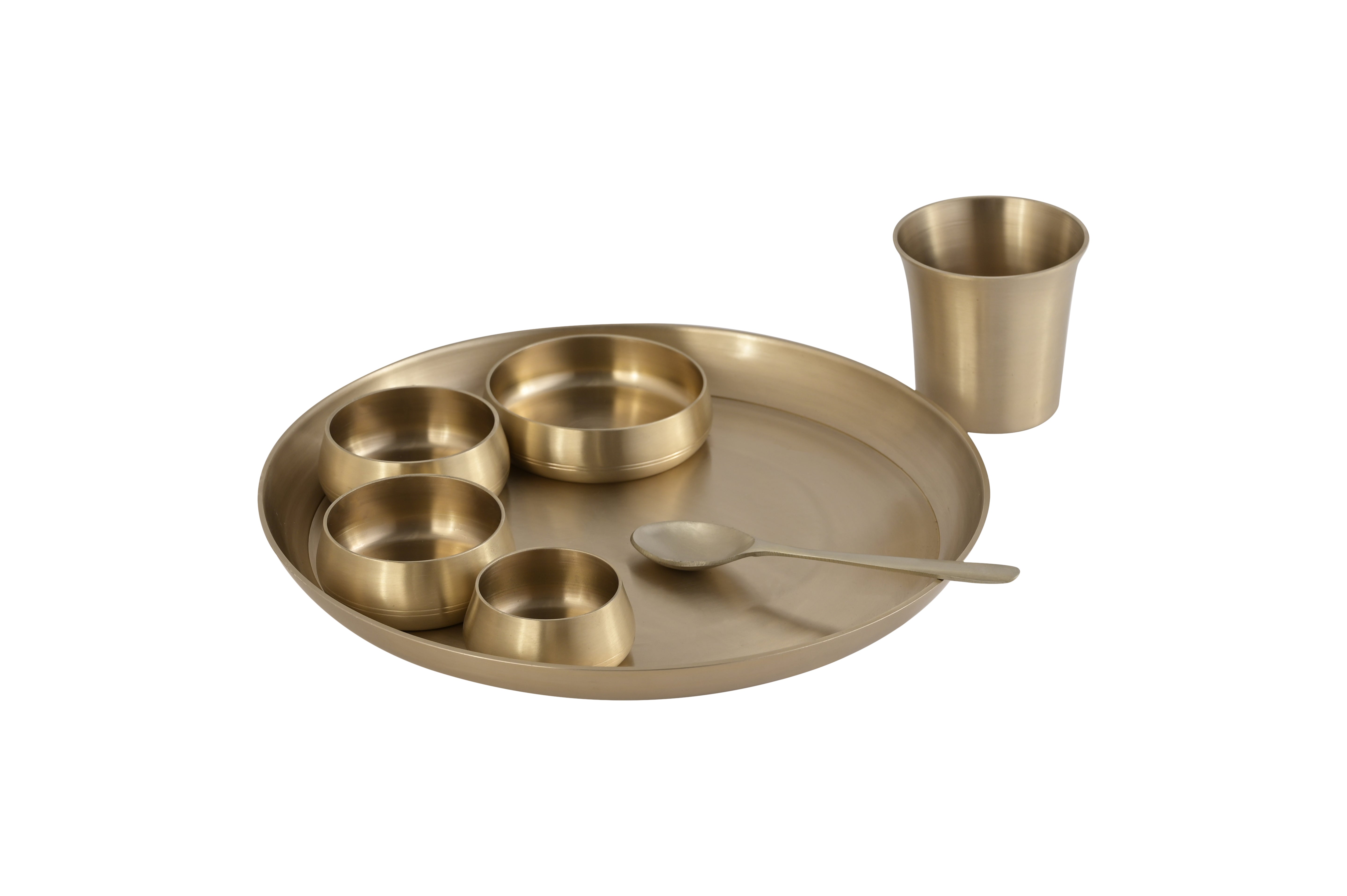 BRASS BHOJAN THALI SET OF 7