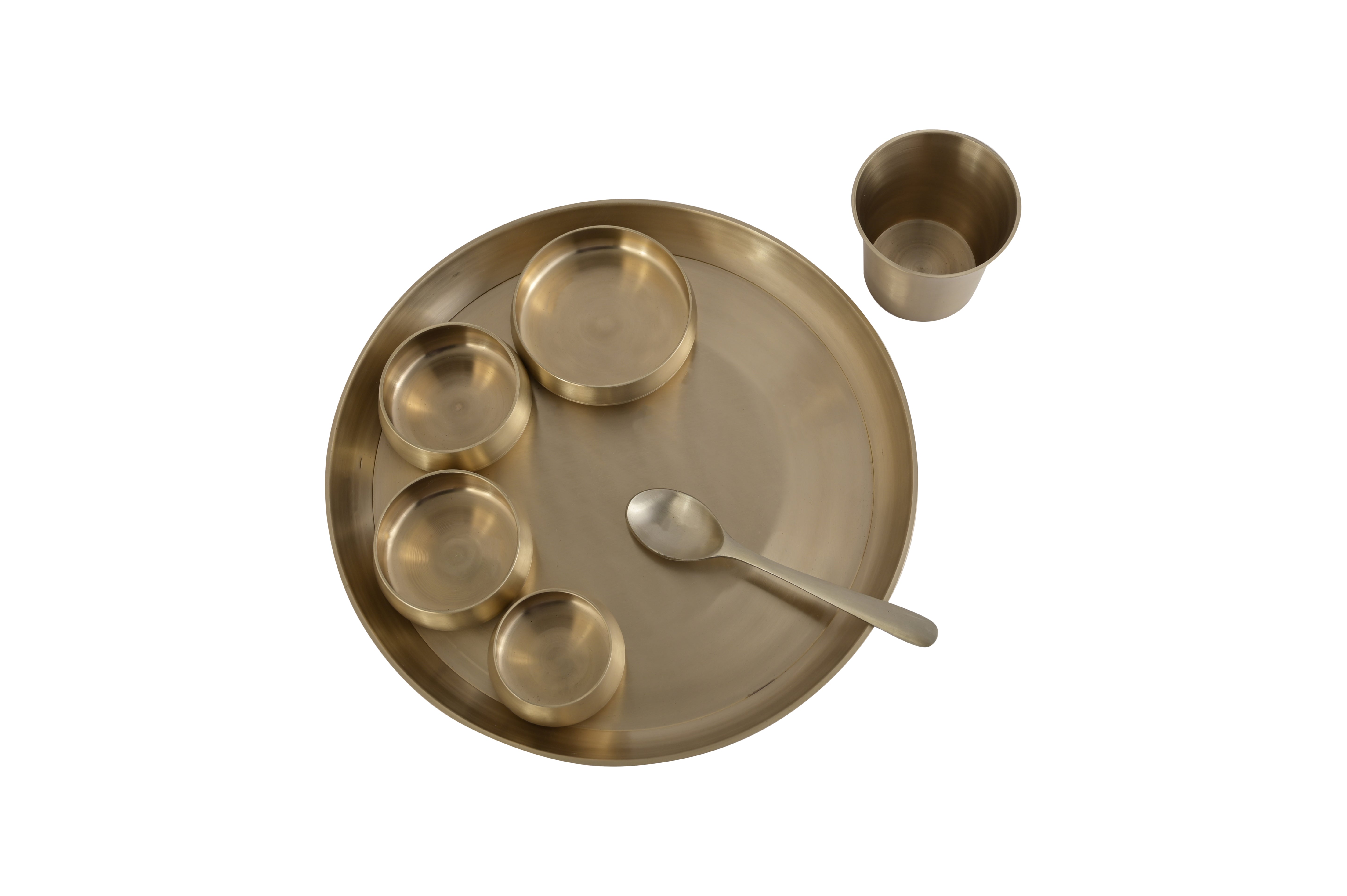 BRASS BHOJAN THALI SET OF 7