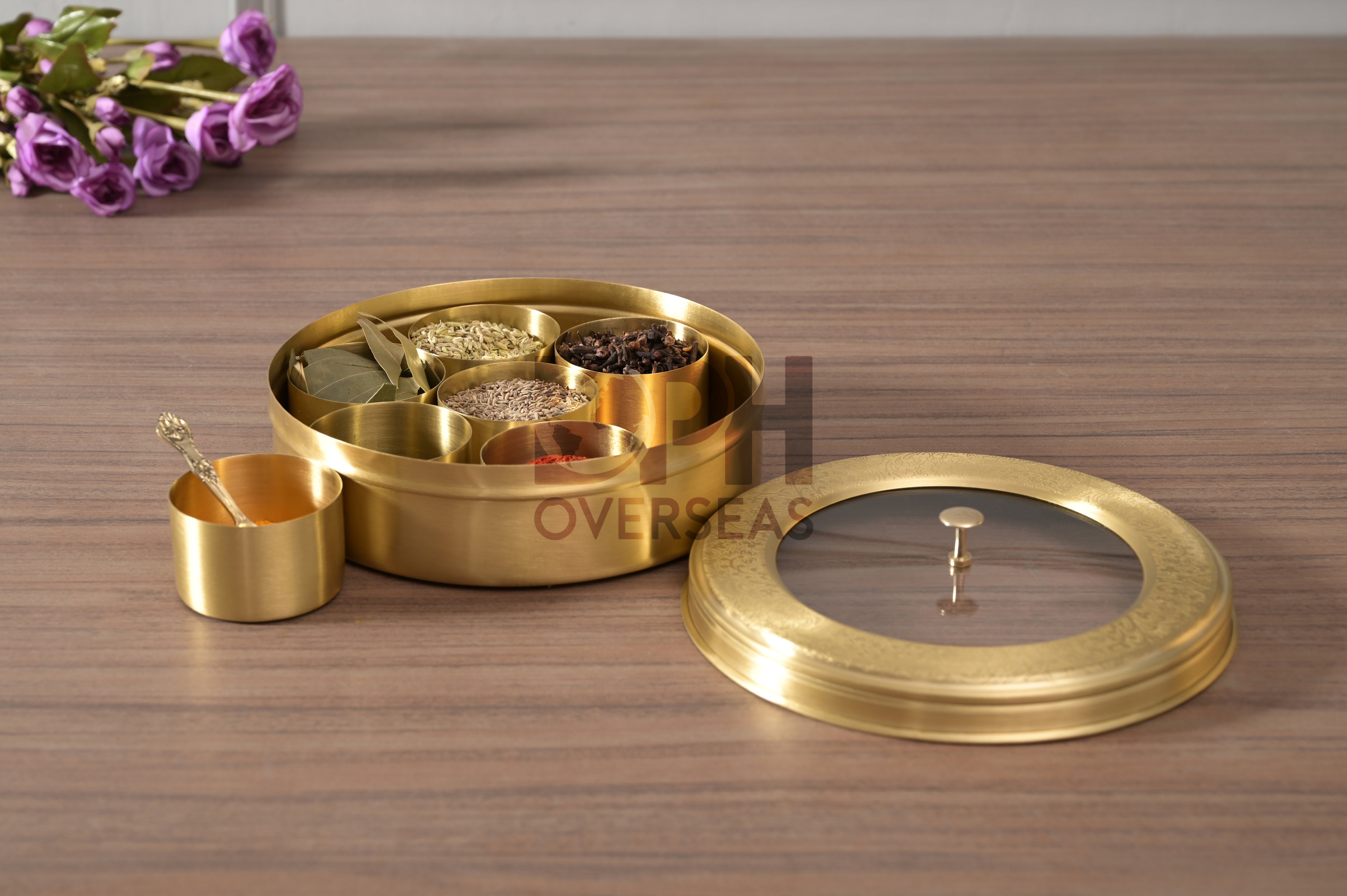 Spice Box Acralic Brass