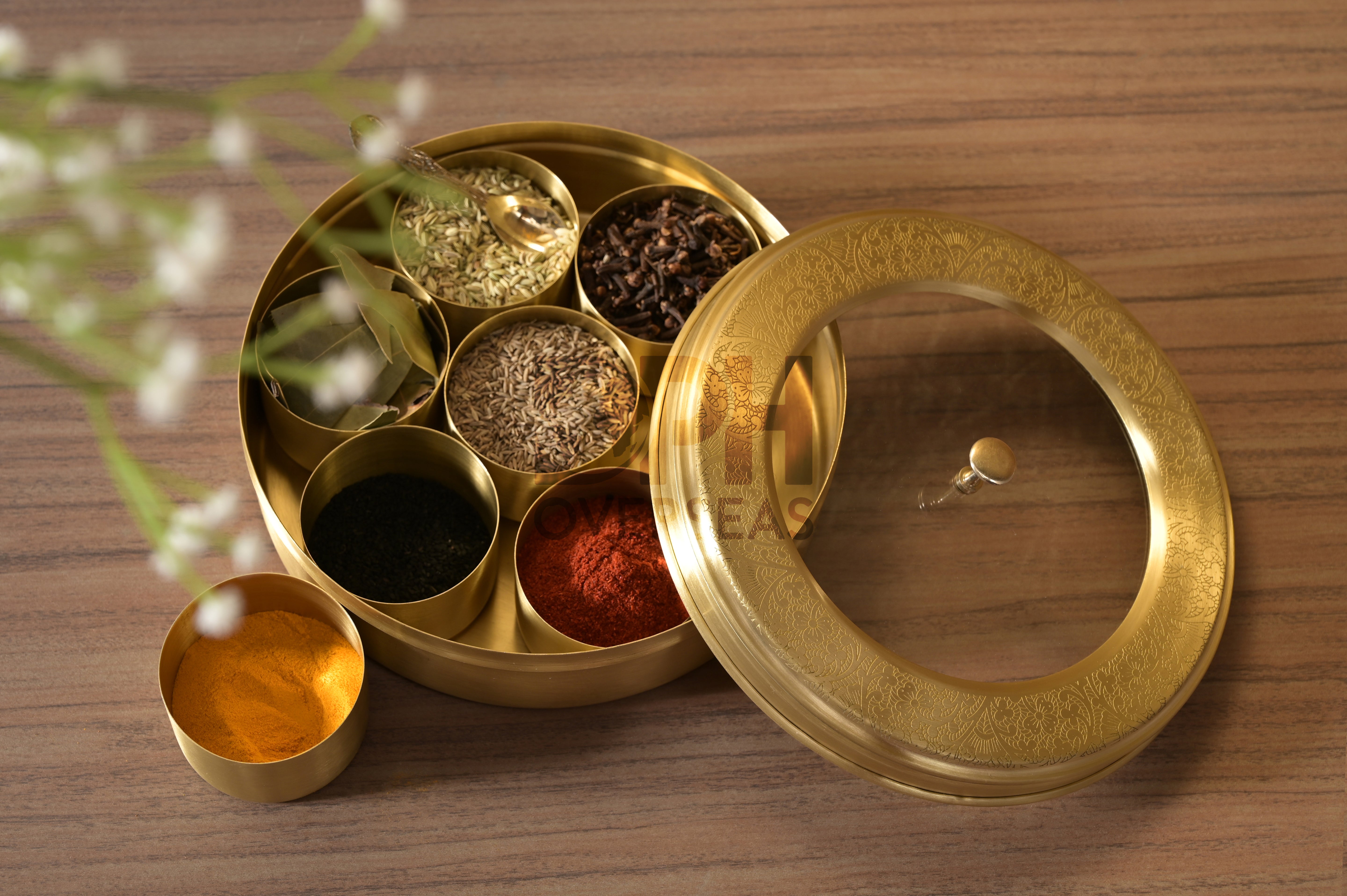 Spice Box Acralic Brass